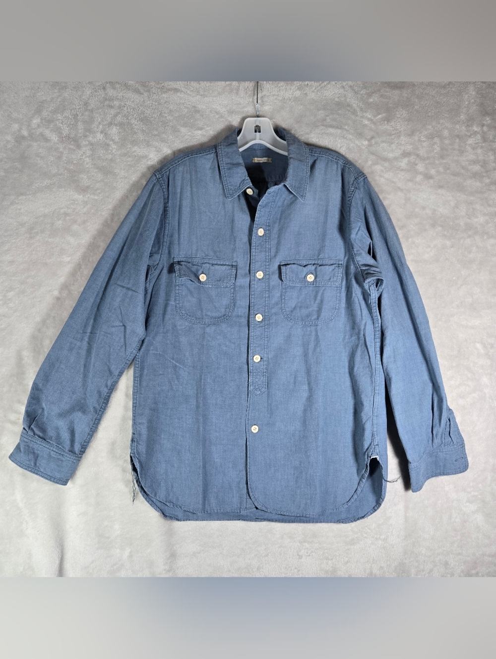 Chimala Chimalayan Chambray Button Up Men Size L Large Blue Work Wear Japan Made